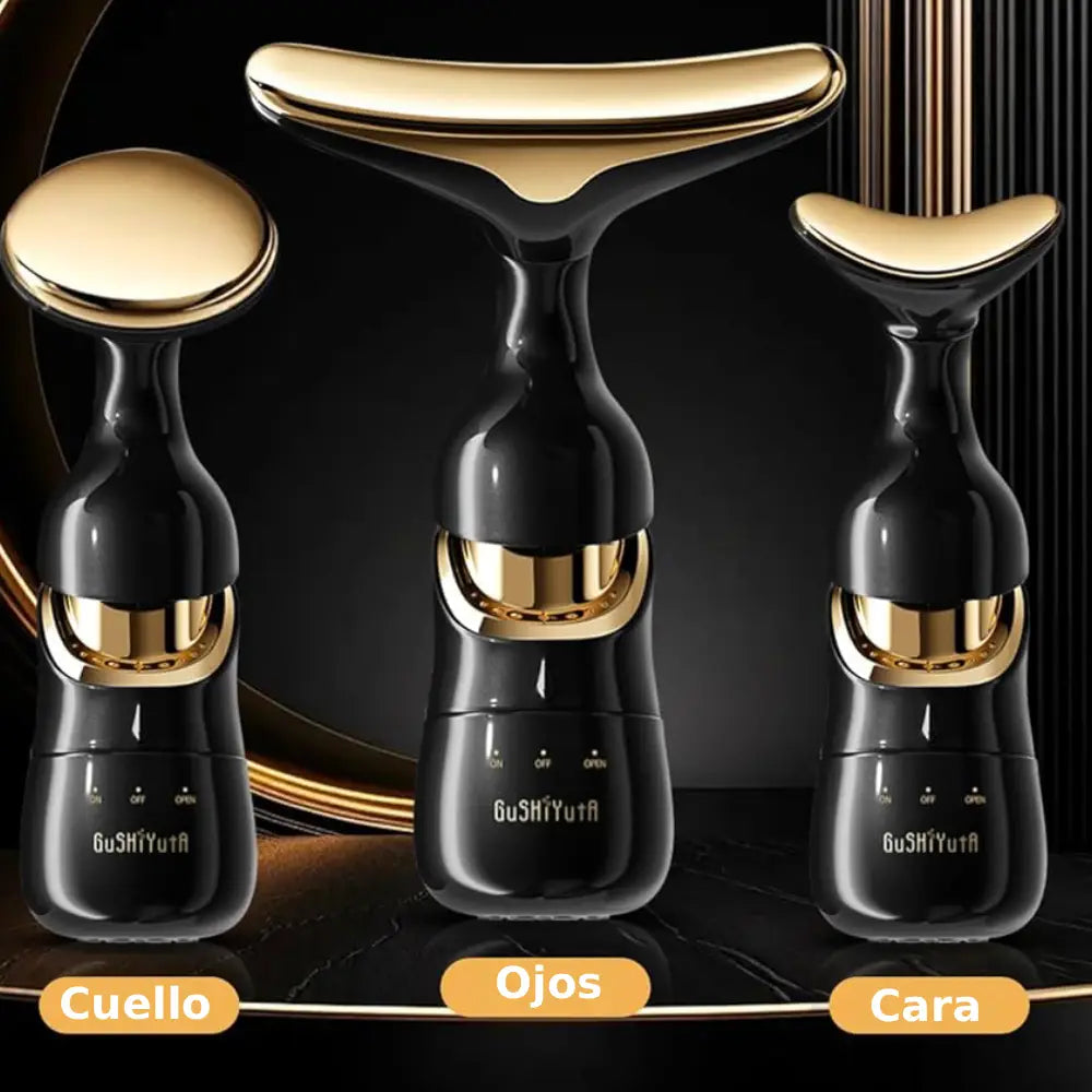 Caliora™ | Aparato de masaje 3 en 1: rostro, cuello y ojos