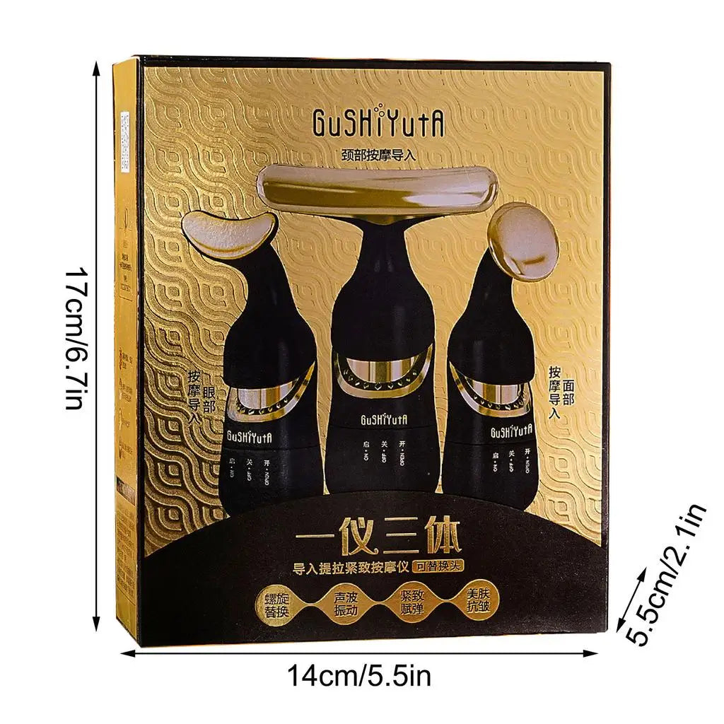 Caliora™ | Aparato de masaje 3 en 1: rostro, cuello y ojos