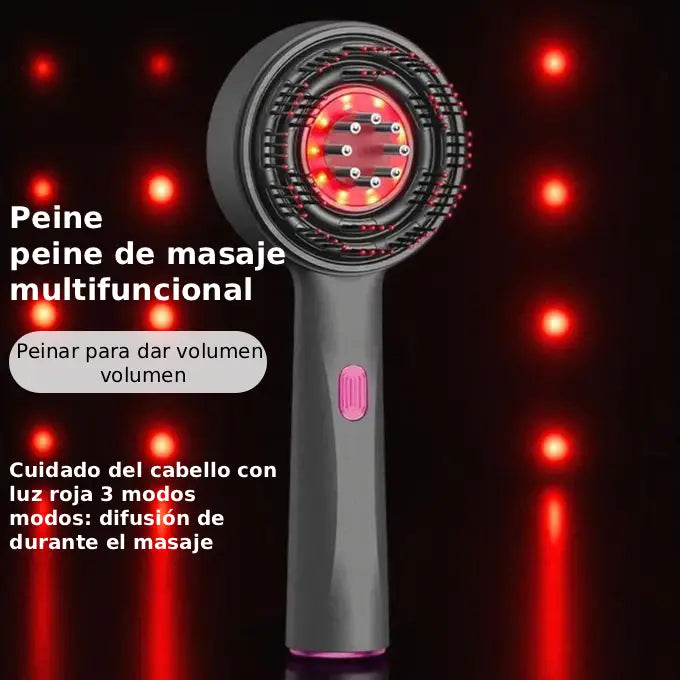 Caliora™ | Peine eléctrico para masaje del cuero cabelludo – Luz roja y aplicador de aceite – Anticaída y crecimiento capilar
